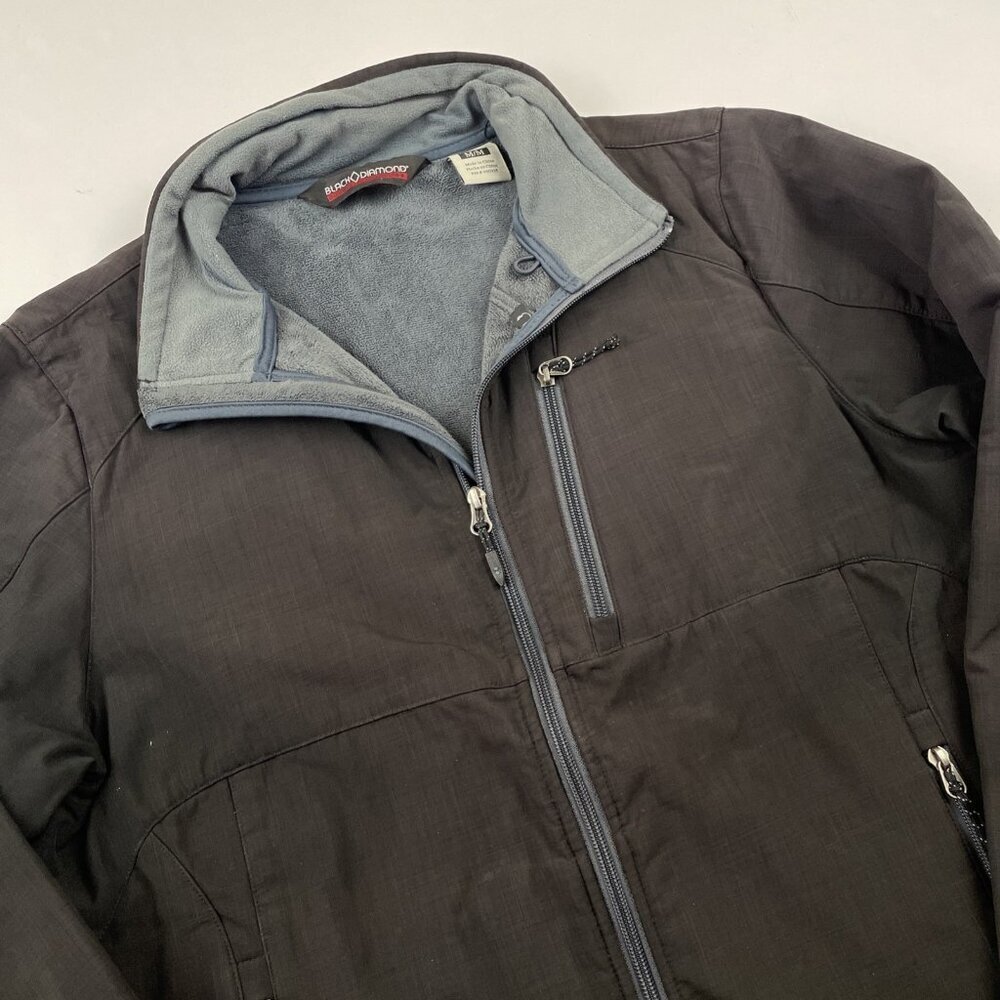 Black Diamond Double Diamond Soft Shell Jacket Men’s M Black Fleece Lined